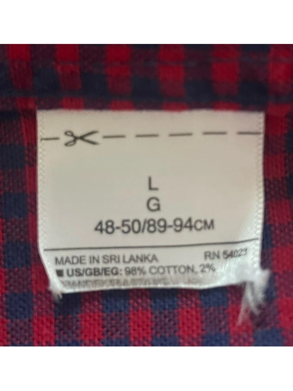 GAP Men's Large (L) Standard Fit Cotton Burgundy/Navy Check Flannel Shirt - Picture 8 of 8